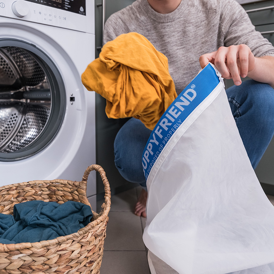 Guppyfriend Waschbeutel Befuellung mit Waesche
